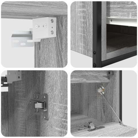 5-CZĘŚCIOWY ZESTAW MEBLI ŁAZIENKOWYCH SZARY SONOMA Z DREWNA INŻYNIERYJNEGO