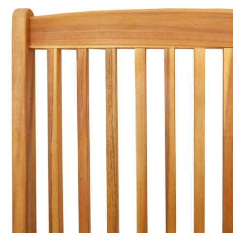 SKŁADANE KRZESŁA OGRODOWE Z BIAŁYMI PODUSZKAMI 4SZT Z LITEGO DREWNA AKACJOWEGO