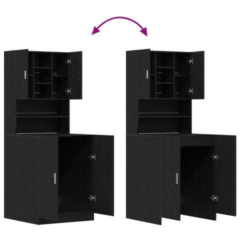 SZAFKA ŁAZIENKOWA NA PRALKĘ CZARNY DĄB 70.5X71.5X181.5CM