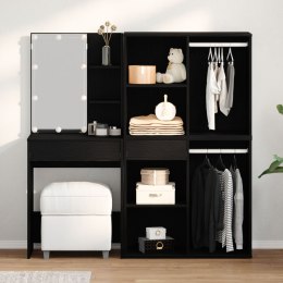 TOALETKA LED Z 2 SZAFKAMI CZARNY DĄB