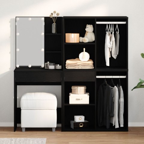 TOALETKA LED Z 2 SZAFKAMI CZARNY DĄB