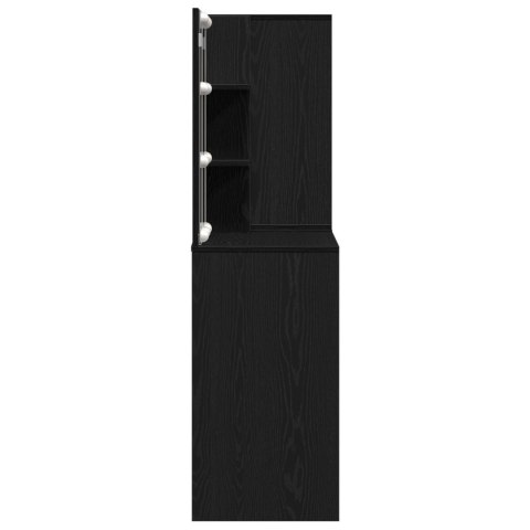 TOALETKA LED Z 2 SZAFKAMI CZARNY DĄB