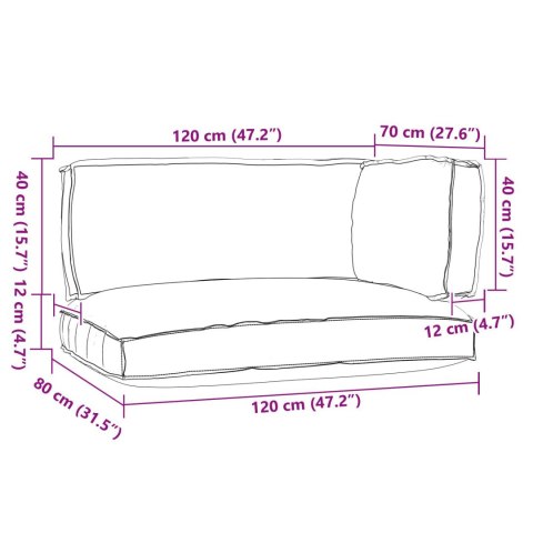ZESTAW 3 PODUSZEK NA PALETY ANTRACYTOWY Z TKANINY OXFORD