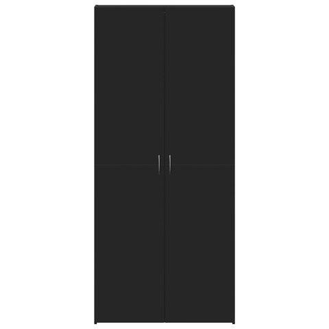 SZAFKA NA BUTY CZARNA 80X35,5X180CM Z MATERIAŁU DREWNOPOCHODNEGO