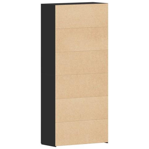 SZAFKA NA BUTY CZARNA 80X35,5X180CM Z MATERIAŁU DREWNOPOCHODNEGO