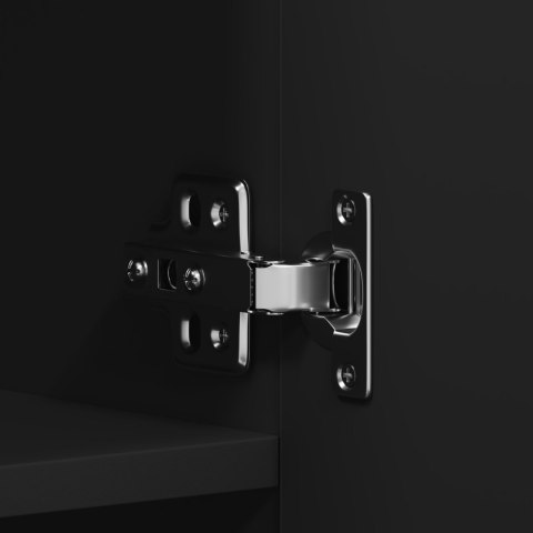 SZAFKA NA BUTY CZARNA 80X35,5X180CM Z MATERIAŁU DREWNOPOCHODNEGO