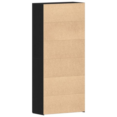 SZAFKA NA BUTY CZARNY DĄB 80X35,5X180CM Z MATERIAŁU DREWNOPOCHODNEGO