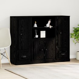 WYSOKI STOLIK CZARNY DĄB 132X35,5X103,5CM DREWNO INŻYNIERYJNE