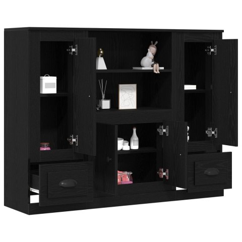 WYSOKI STOLIK CZARNY DĄB 132X35,5X103,5CM DREWNO INŻYNIERYJNE