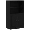WYSOKI STOLIK CZARNY DĄB 132X35,5X103,5CM DREWNO INŻYNIERYJNE