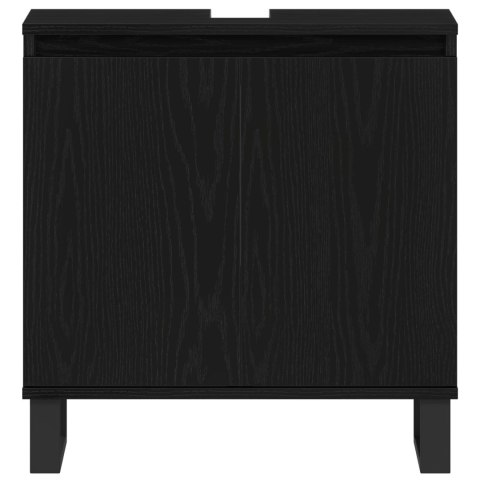 ZESTAW MEBLI ŁAZIENKOWYCH 3 CZĘŚCIOWY CZARNY DĄB