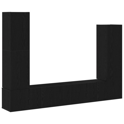 ZESTAW SZAFEK TV 4-CZĘŚCIOWY WISZĄCY CZARNY DĄB