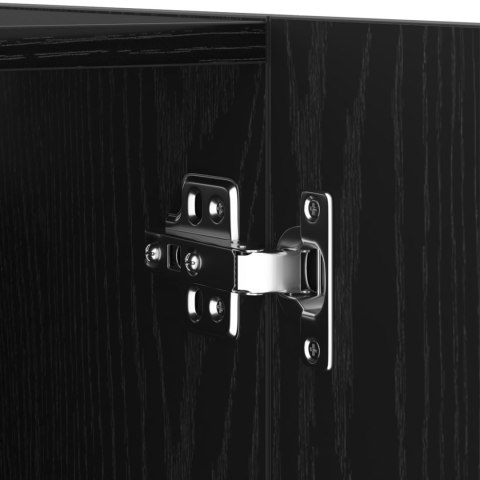 ZESTAW SZAFEK TELEWIZYJNYCH 3-CZĘŚCIOWY ŚCIENNY CZARNY DĄB