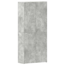 SZAFKA NA BUTY SZARY BETON 80X35,5X180CM Z MATERIAŁU DREWNOPOCHODNEGO