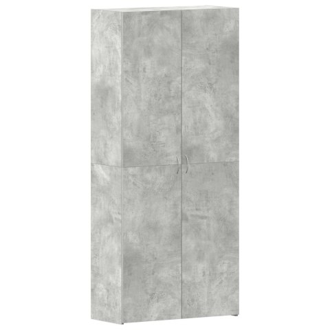 SZAFKA NA BUTY SZARY BETON 80X35,5X180CM Z MATERIAŁU DREWNOPOCHODNEGO