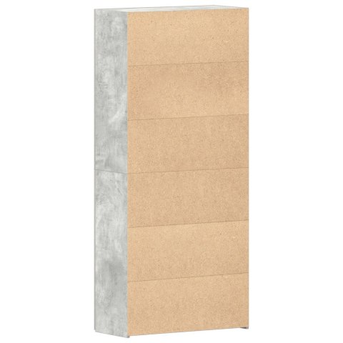 SZAFKA NA BUTY SZARY BETON 80X35,5X180CM Z MATERIAŁU DREWNOPOCHODNEGO