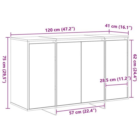 BIAŁY SIDEBOARD BIAŁY 120X 41X 75CM