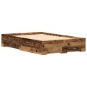 ŁÓŻKO Z SZUFLADAMI STARE DREWNO 120X190CM DREWNO INŻYNIERYJNE