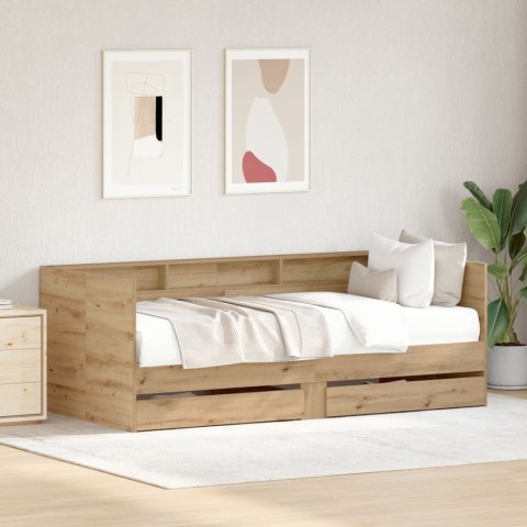 DZIENNY ŁÓŻKO W DĘBIE DĄB RZEMIEŚLNICZY 100X 200CM