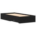 VidaXL Łóżko Ramowe Czarny Dąb 100x200 cm Drewno Inżynieryjne