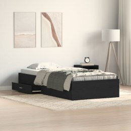 RAMKA ŁÓŻKA CZARNY DĄB 90X200CM Z DREWNA INŻYNIERYJNEGO