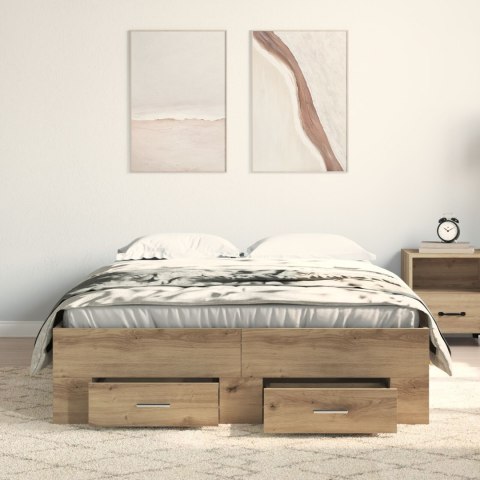 RAMKA DO ŁÓŻKA Z SZUFLADAMI DĄB ARTISAN 120X190CM DREWNO INŻYNIERYJNE