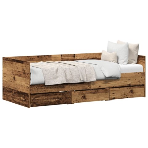 VidaXL Rustykalny tapczan Stare drewno Drewno inżynieryjne 90 x 200 cm