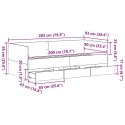 VidaXL Rustykalny tapczan Stare drewno Drewno inżynieryjne 90 x 200 cm