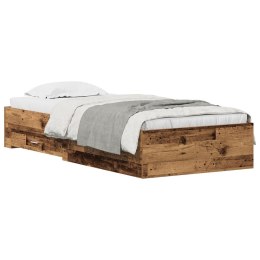 STELAŻ ŁÓŻKA STARE DREWNO 90X190CM DREWNO INŻYNIERYJNE