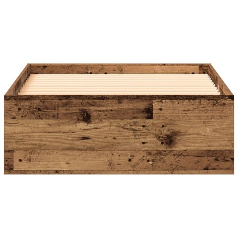 STELAŻ ŁÓŻKA STARE DREWNO 90X190CM DREWNO INŻYNIERYJNE