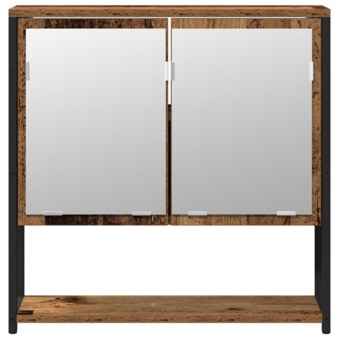 ZESTAW MEBLI ŁAZIENKOWYCH 2-CZĘŚCIOWY Z PODSTARZAŁYM DREWNEM I MATERIAŁEM M