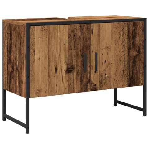 ZESTAW MEBLI ŁAZIENKOWYCH 2 SZT. Z DREWNA STARZEJĄCEGO SIĘ