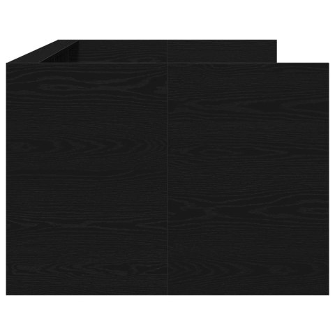 CZARNE ŁÓŻKO DZIENNE Z SZUFLADAMI DĄB CZARNY DREWNO INŻYNIERYJNE