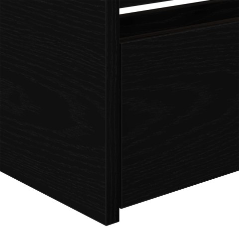 CZARNE ŁÓŻKO DZIENNE Z SZUFLADAMI DĄB CZARNY DREWNO INŻYNIERYJNE