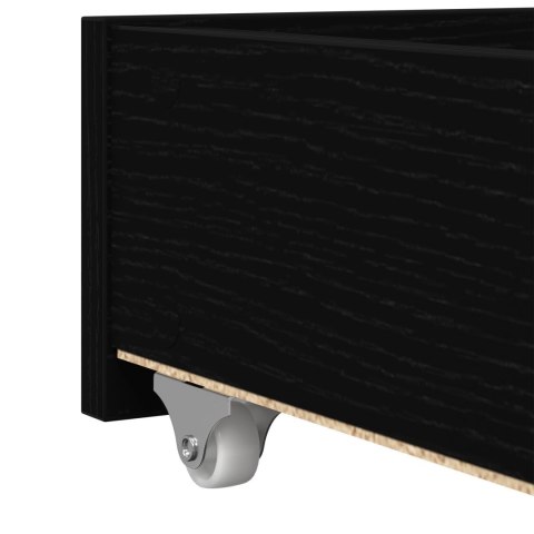 CZARNE ŁÓŻKO DZIENNE Z SZUFLADAMI DĄB CZARNY DREWNO INŻYNIERYJNE