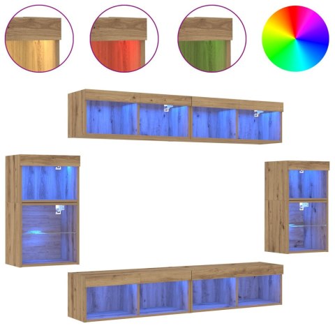 ZESTAW 8 JEDNOSTEK TELEWIZYJNYCH Z DĘBU RZEMIEŚLNICZEGO