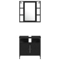 ZESTAW MEBLI ŁAZIENKOWYCH 4-CZĘŚCIOWY CZARNY DĄB