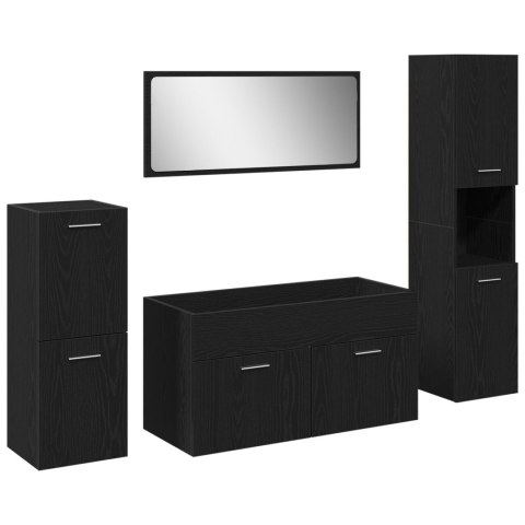 ZESTAW MEBLI ŁAZIENKOWYCH 4 CZĘŚCIOWY DĄB CZARNY