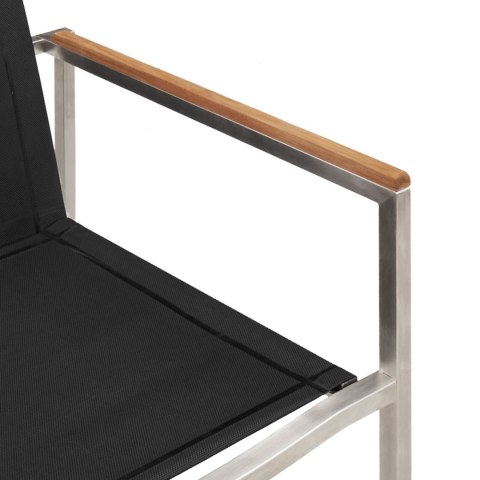 7-CZĘŚCIOWY ZESTAW DO JADALNI OGRODOWEJ Z LITEGO DREWNA TEKOWEGO STÓŁ DO JADALNI 150X90X75CM Z LITEGO DREWNA TEK