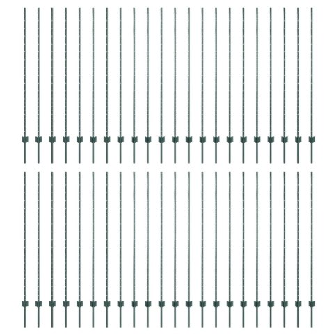 SŁUPKI OGRODOWE 44 SZT. U-CHANNEL ZIELONY 200CM STAL