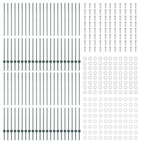 SŁUPKI OGRODOWE 44 SZT. U-CHANNEL ZIELONY 200CM STAL