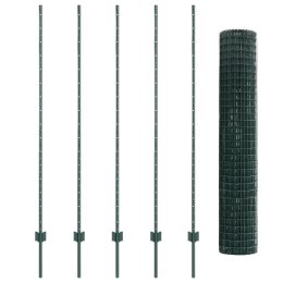 EURO FENCE Z 5 SŁUPKAMI ZIELONY 1,6X10M STAL