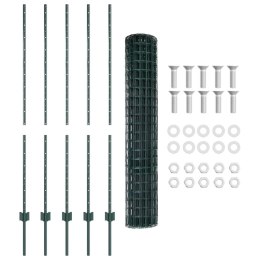 EURO PŁOT Z 5 SŁUPKAMI ZIELONY 1,4X10M STAL