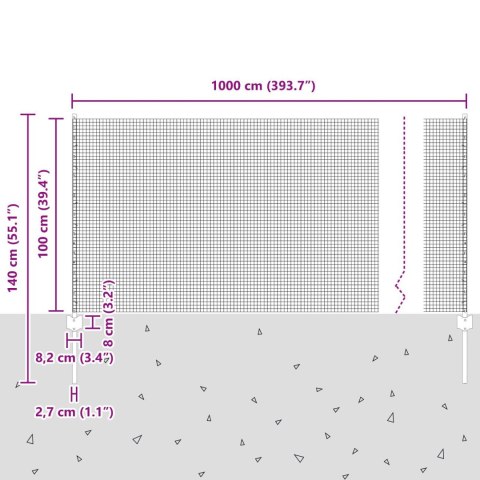 ZESTAW SIATKI NA KURCZAKI ZESTAW 2 SZARY METAL 10X 1M TRWAŁY