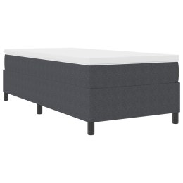ŁÓŻKO BOX SPRING CIEMNOSZARE 100X200CM Z TKANINY SZTRUKSOWEJ