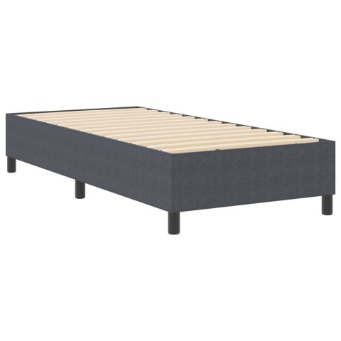ŁÓŻKO BOX SPRING CIEMNOSZARE 100X200CM Z TKANINY SZTRUKSOWEJ