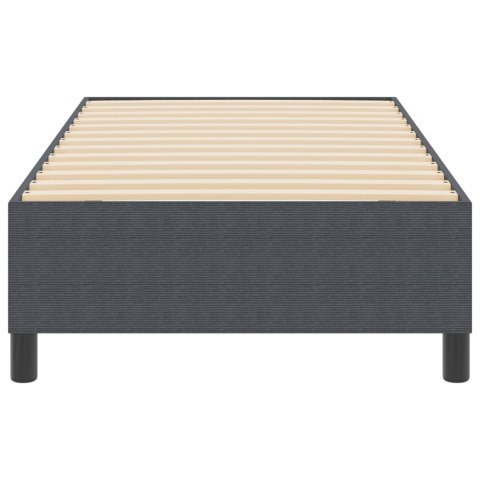 ŁÓŻKO BOX SPRING CIEMNOSZARE 100X200CM Z TKANINY SZTRUKSOWEJ