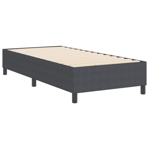 ŁÓŻKO BOX SPRING CIEMNOSZARE 100X200CM Z TKANINY SZTRUKSOWEJ