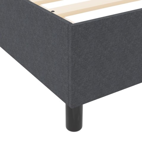 ŁÓŻKO BOX SPRING CIEMNOSZARE 100X200CM Z TKANINY SZTRUKSOWEJ