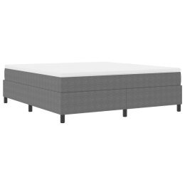 ŁÓŻKO BOX SPRING JASNOSZARE SUPER KING TKANINA SZTRUKSOWA